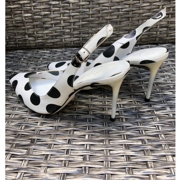 Maison Martin Margiela Polka Dot Leather Slingback Pumps Size 37EU NEW - Picture 6 of 9